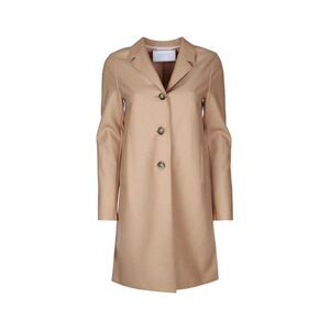 HARRIS WHARF LONDON Single-Breasted Wool Coat Women Beige Coats & Jackets